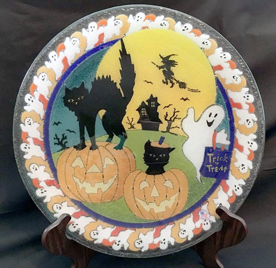 Boo! 14" Round Platter by Peggy Karr-1