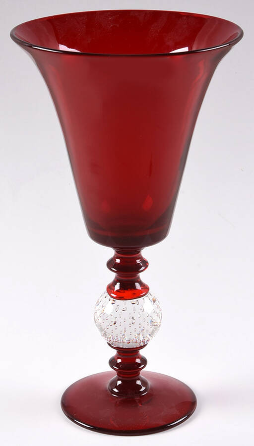 B1083 Ruby 12" Flower Vase by Pairpoint-Gunderson Crystal-1