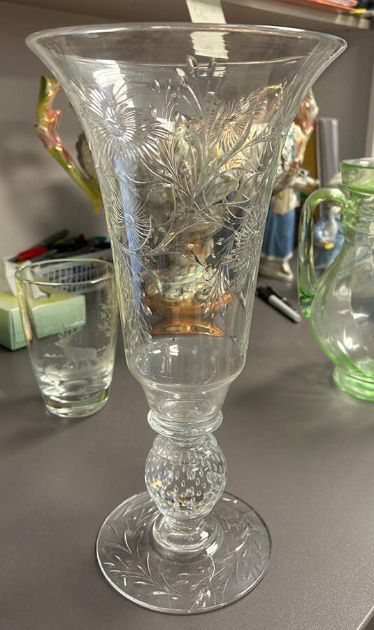 B1083-1 12" Flower Vase by Pairpoint-Gunderson Crystal-1
