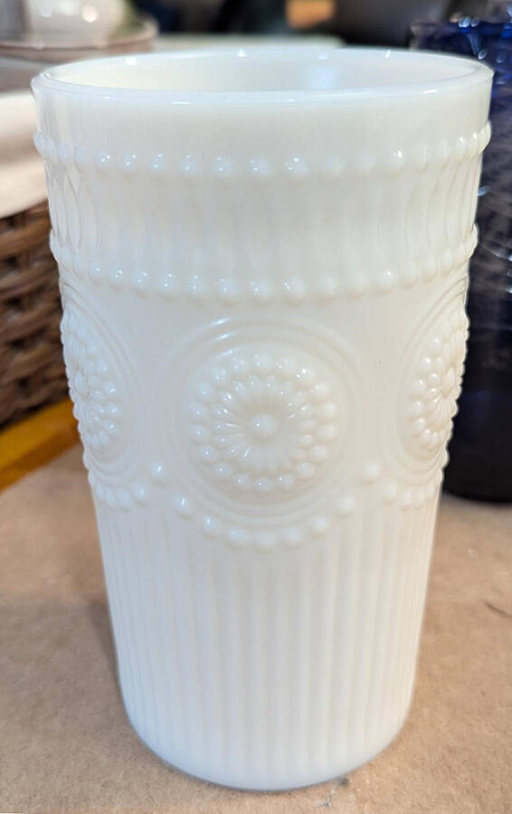 Adeline Milk Glass 16 Oz Flat Tumbler by Pioneer Woman Glass-1