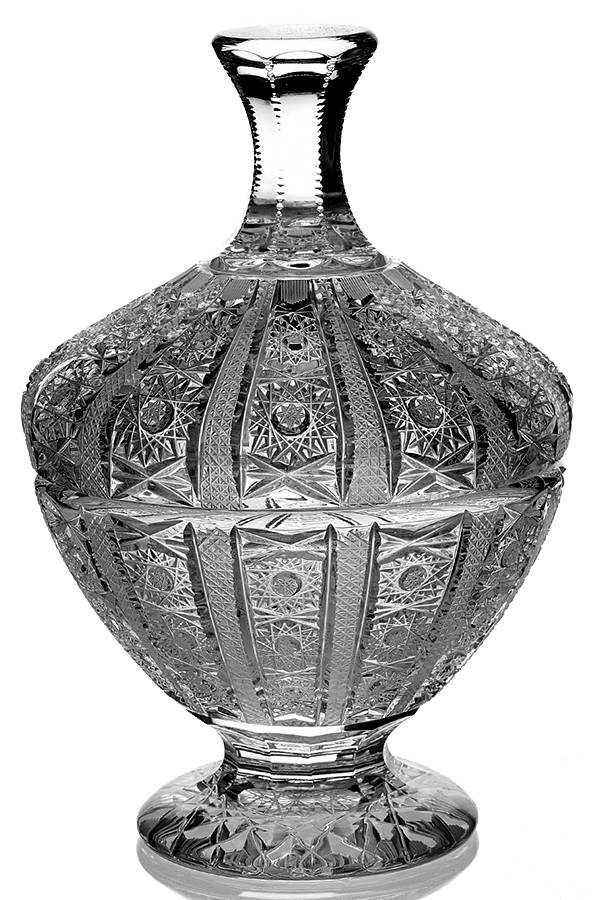 Queen Lace (Round Bowl Shape) Tall Footed Candy Box with Lid by Queen Lace-1