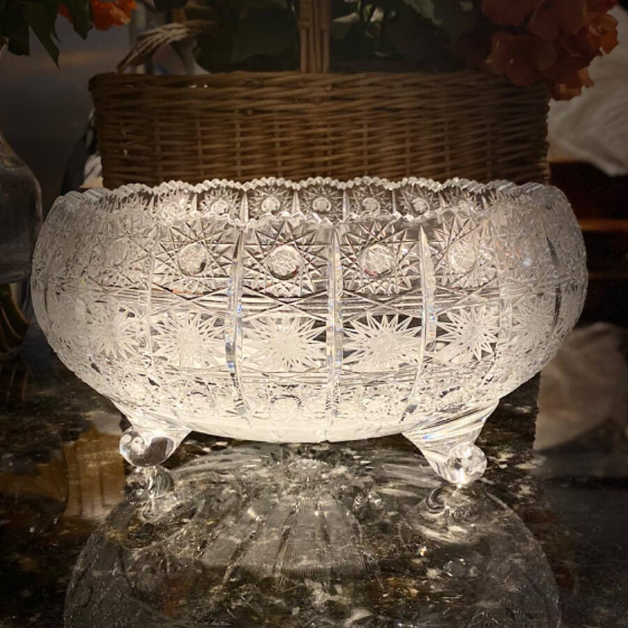Queen Lace (Round Bowl Shape) 8" 3-Toed Footed Bowl by Queen Lace-1