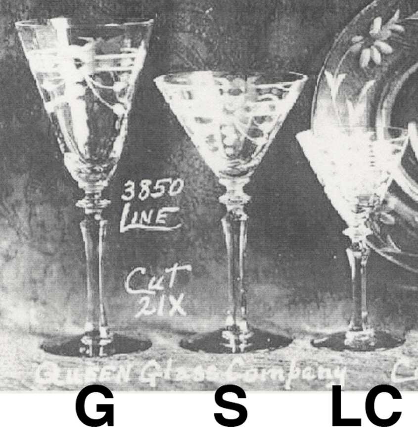 Cut 21X Water Goblet by Queen Glass Company-1