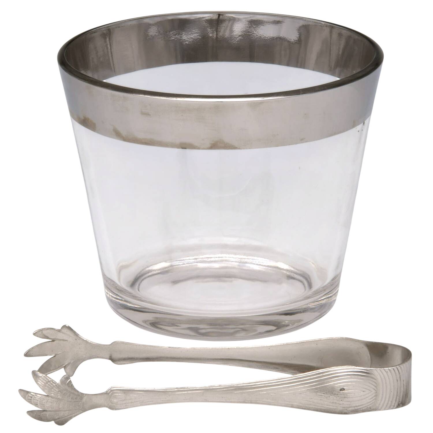 QUW1 Ice Bucket W/Tongs by Queen's Lusterwr Ltd-1