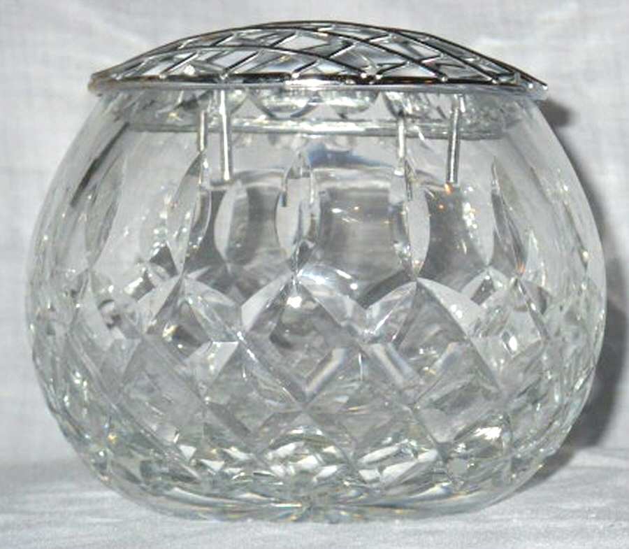 Gainsborough 5" Rose Bowl & Metal Frog by Royal Brierley-1
