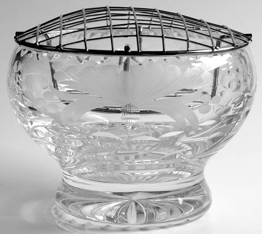 Honeysuckle 4" Rose Bowl & Metal Frog by Royal Brierley-1