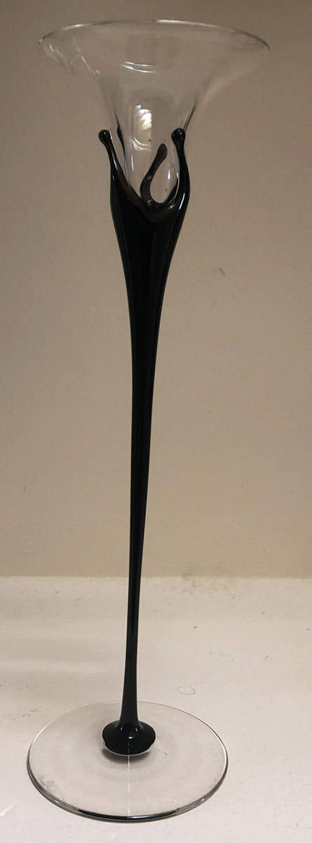 Black Crown 12" Tall Single Light Candlestick by Rosenthal-1