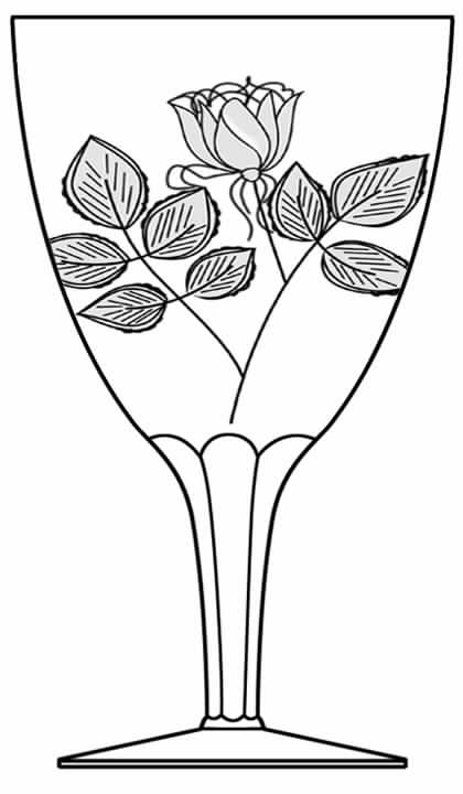 Shadow Rose (stem 460) Water Goblet by Rosenthal-1