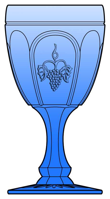Grape Cobalt Blue Water Goblet by Red Cliff-1