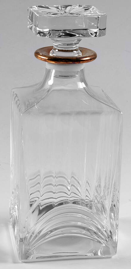 Aurea Gold Square Decanter with Stopper by Royal Crystal Rock-1