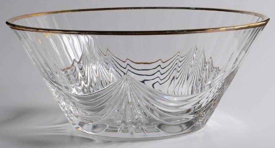 Aurea Gold Salad Bowl by Royal Crystal Rock-1