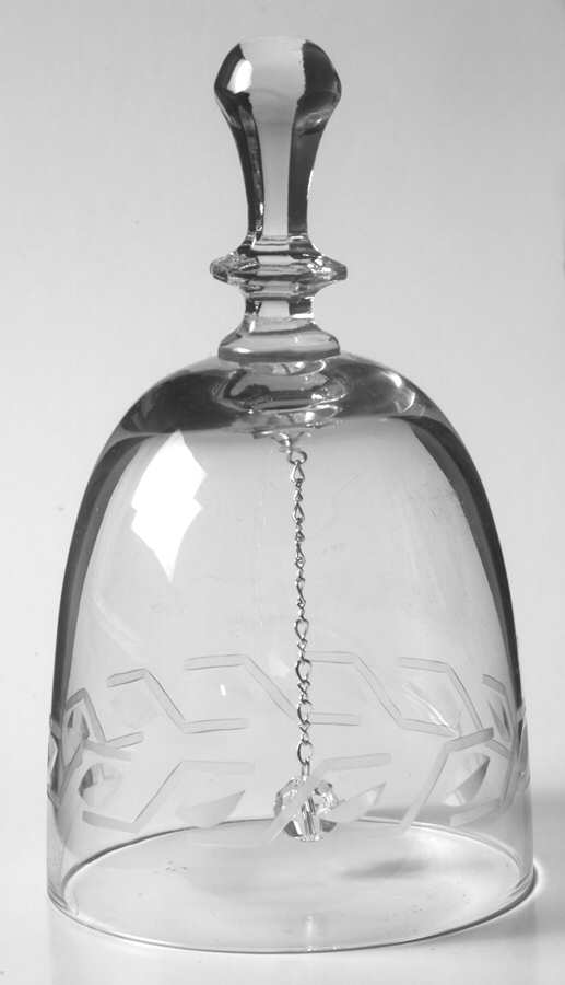 Elegance Clear (Greek Key Design) Bell Made From Goblet by Reizart-1