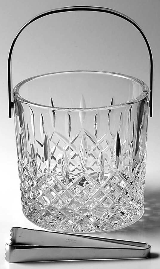 Hamilton (Cut) Ice Bucket with Detachable Handle and Tongs by Rogaska-1