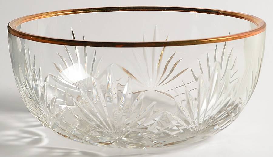 Richmond (Gold Trim, Multisided Stem) 8" Round Bowl by Rogaska-1
