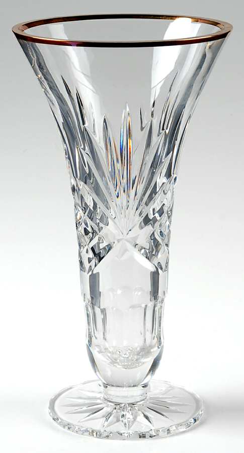 Richmond (Gold Trim, Multisided Stem) 10" Flower Vase by Rogaska-1