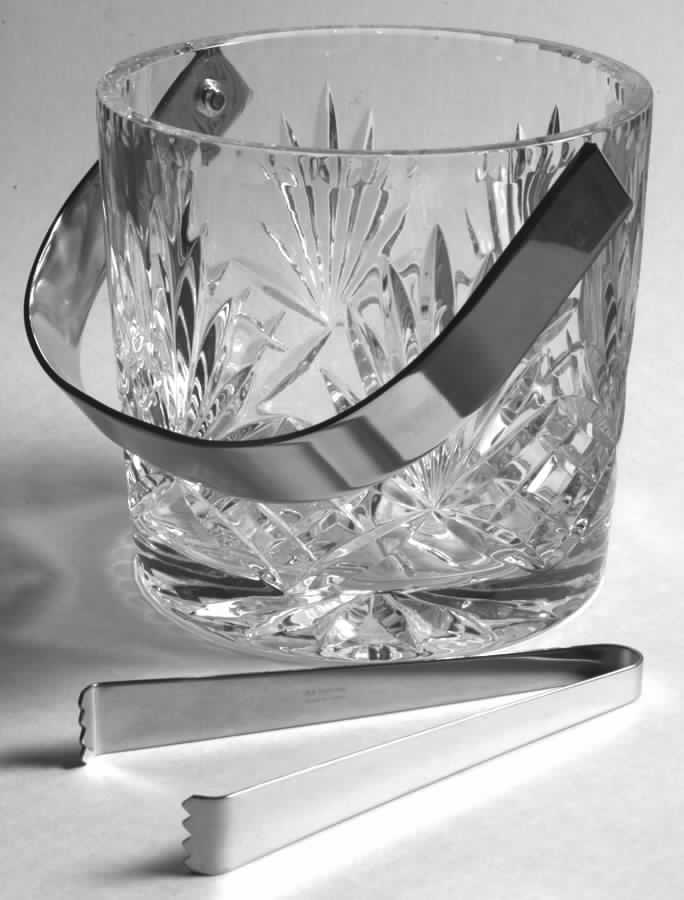 Richmond (No Trim, Notched and Multisided Stem) Ice Bucket with Detachable Handle and Tongs by Rogaska-1