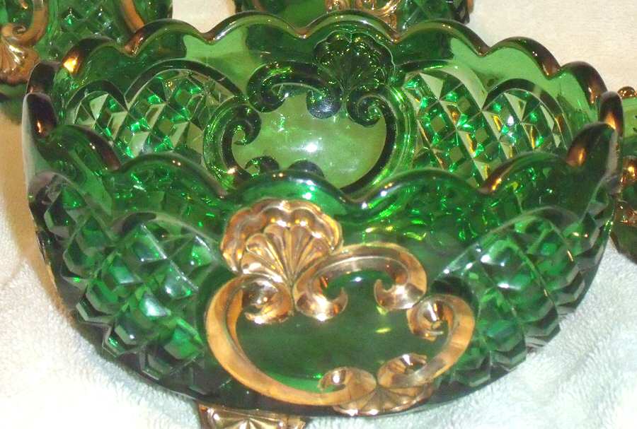 Croesus Green (Emerald) 7" Footed Round Bowl by Riverside-1