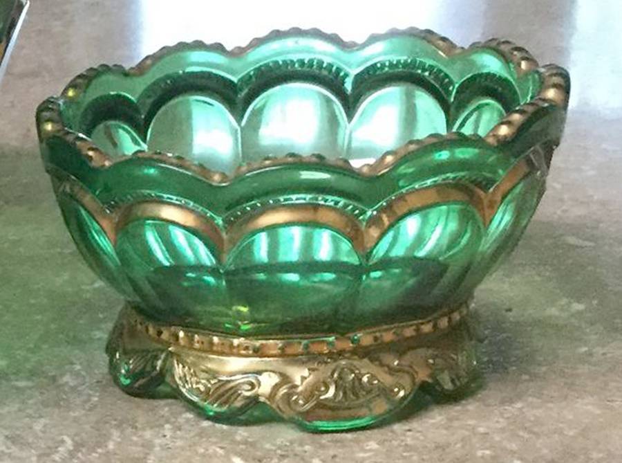 Empress Emerald Green (Gold Trim) 4" Round Bowl by Riverside-1