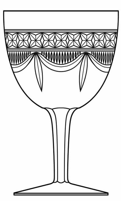 Elegance (Cut) Water Goblet by Royal Leerdam - Netherland-1