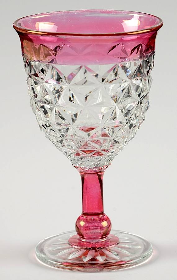 No 12 Cranberry Flashed Water Goblet by Rainbow Art Glass-1