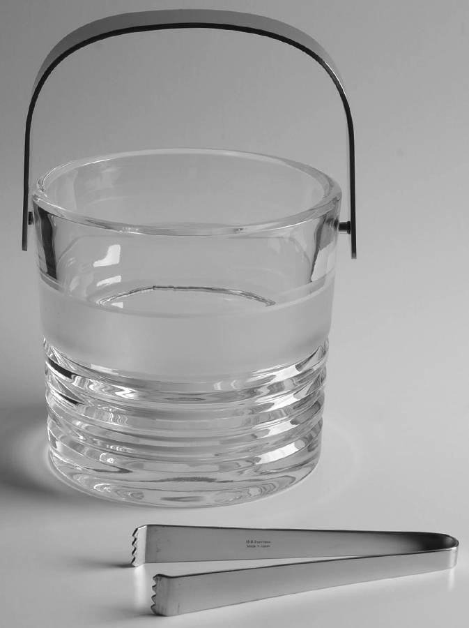 Sateen Ice Bucket with Detachable Handle and Tongs by Rogaska-1