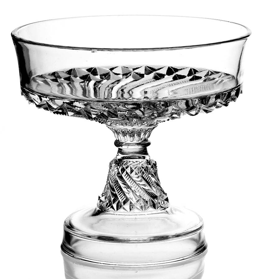 Bar and Diamond Clear Bon Bon No Lid by Richards & Hartley Glass Company-1