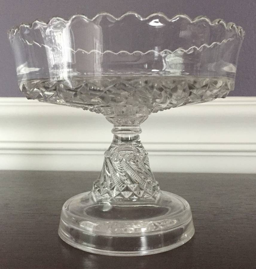Bar and Diamond Clear Footed Dessert by Richards & Hartley Glass Company-1