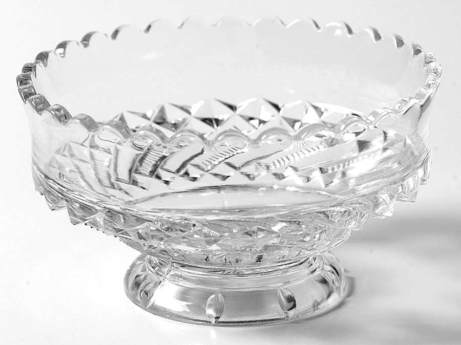 Bar and Diamond Clear Small Fruit Dessert Bowl by Richards & Hartley Glass Company-1