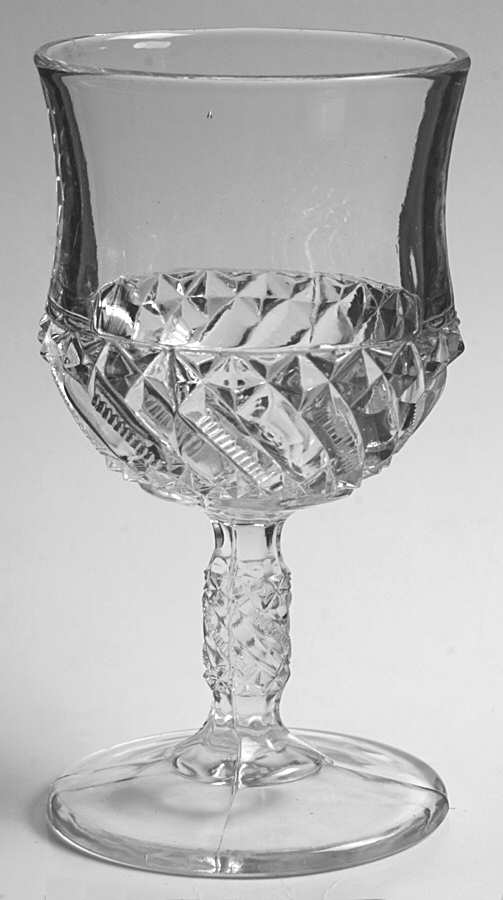Bar and Diamond Clear Water Goblet by Richards & Hartley Glass Company-1