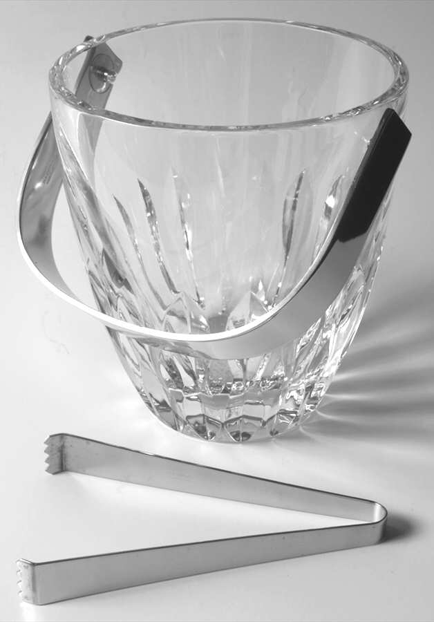 Equinox Ice Bucket with Detachable Handle and Tongs by Rogaska-1