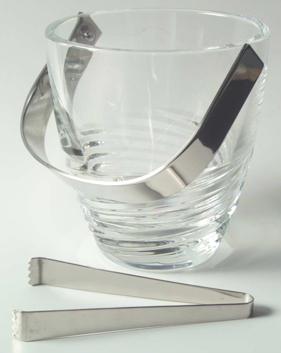 Vortex Ice Bucket with Detachable Handle and Tongs by Rogaska-1