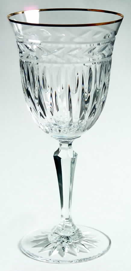 Mayfair Gold (Cut Foot) Water Goblet by Rogaska-1