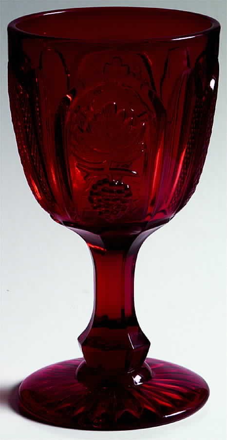 Magnet and Grape Ruby Water Goblet by L G Wright Glass-1