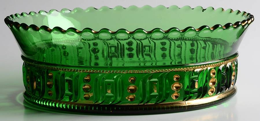 Seedpod Green (Gold Accents) 7" Round Bowl by Riverside-1