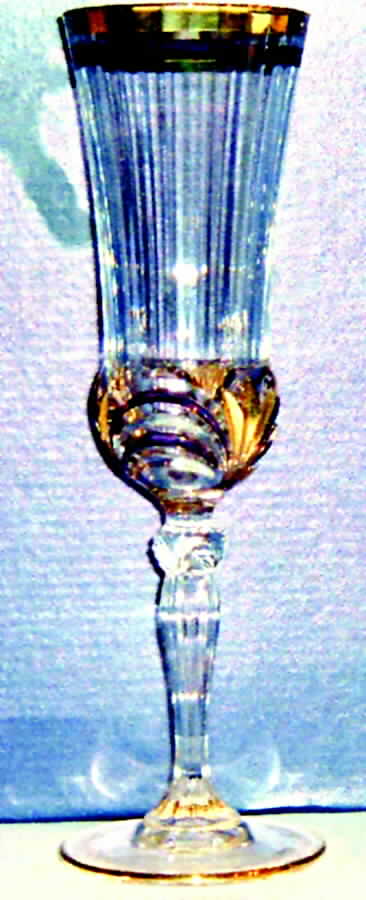 Aurea Gold and Ruby Fluted Champagne by Royal Crystal Rock-1
