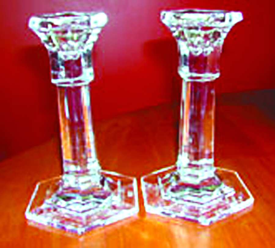 Panel 6" Single Light Candlestick by Rogaska-1