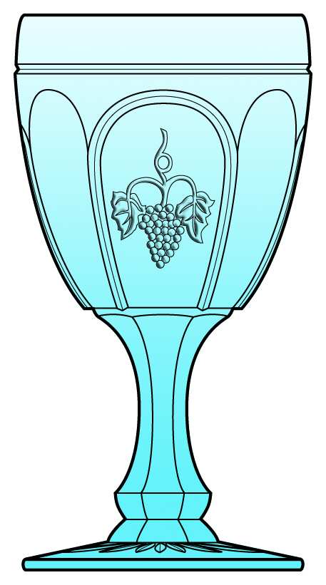 Grape Light Blue Water Goblet by Red Cliff-1