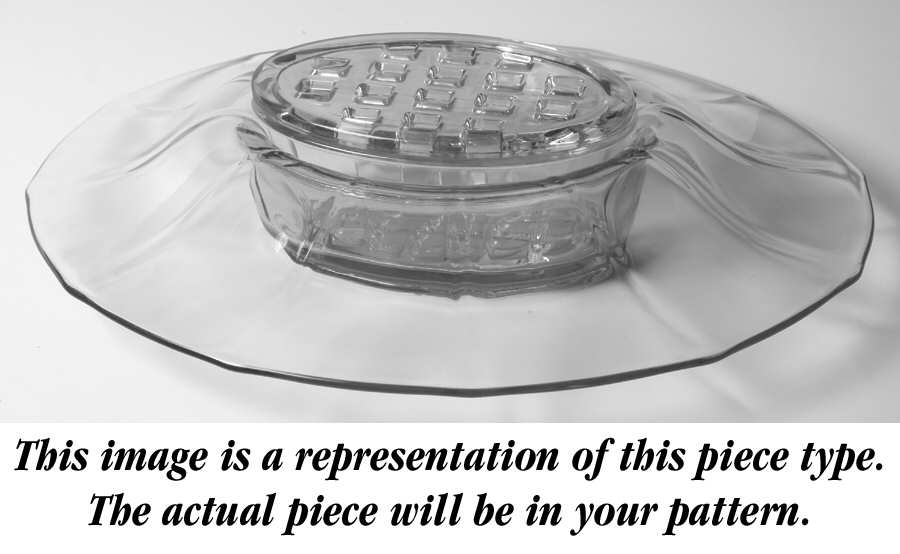 Oak Leaf Green (Brocade) 13" Oval Centerpiece with Flower Holder by Fostoria-1