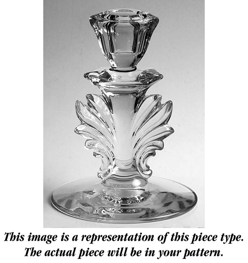 Meadow Rose Blue 5" Candlestick (Baroque Shape) by Fostoria-1