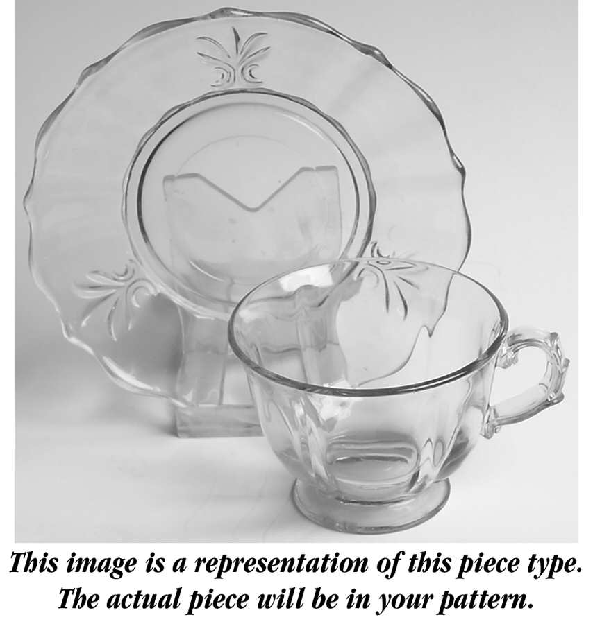 Meadow Rose Blue Footed Cup & Saucer (Baroque Shape) by Fostoria-1
