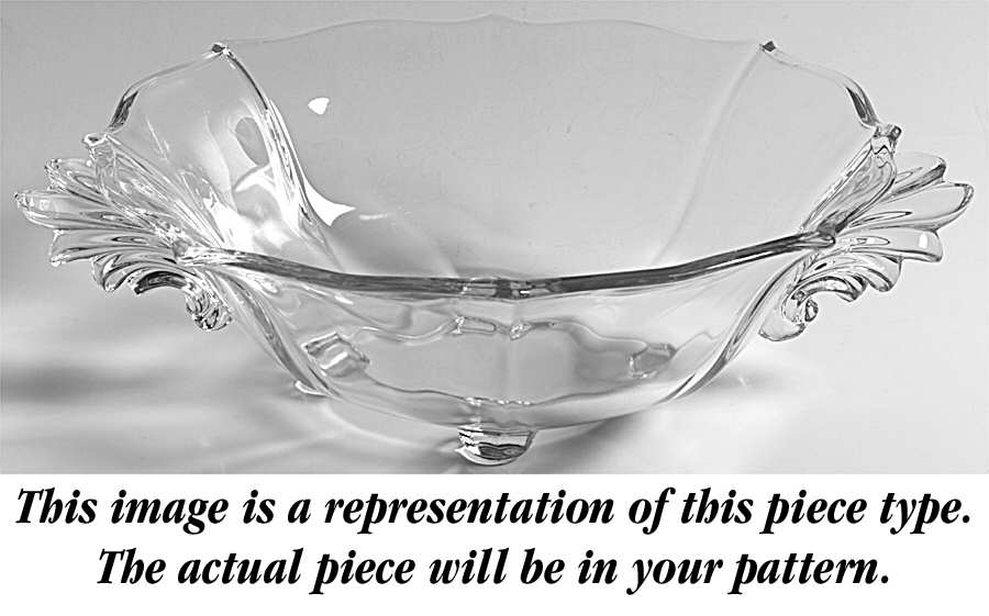 Baroque Topaz Handled 4-Toed Bowl (Baroque Shape) by Fostoria-1