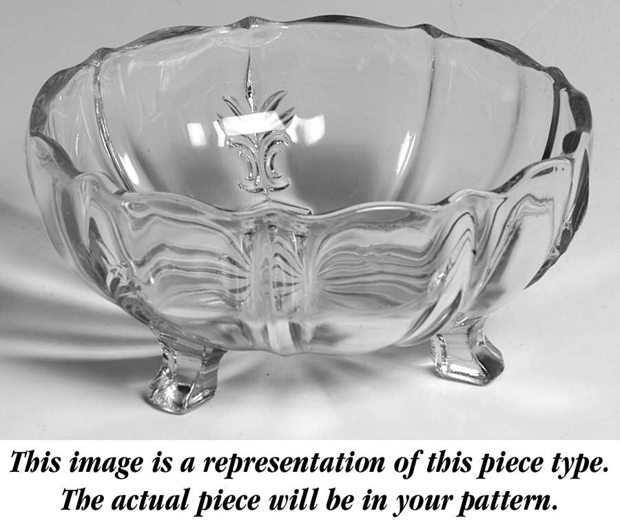 Corsage Clear 3-Toed Cupped Nut Bowl (Baroque Shape) by Fostoria-1