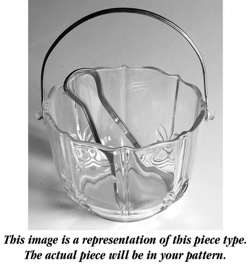 Beacon (Stem 6017, Cut 767) Ice Bucket with Handle & Tongs (Baroque Shape) by Fostoria-1