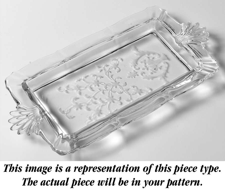 Beacon (Stem 6017, Cut 767) Rectangular Handled Tray (Baroque Shape) by Fostoria-1
