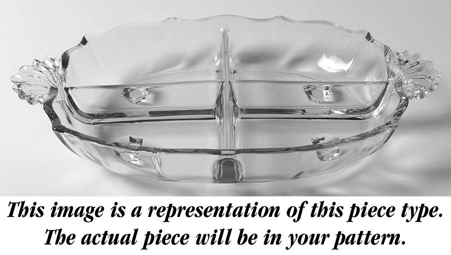 Arcady (Stem 6014, Etch 326) 4 Part Handled Relish (Baroque Shape) by Fostoria-1