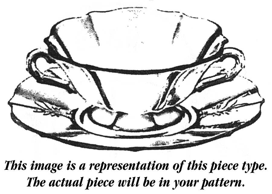 Shirley Cream Soup & Saucer Set (Baroque Shape) by Fostoria-1