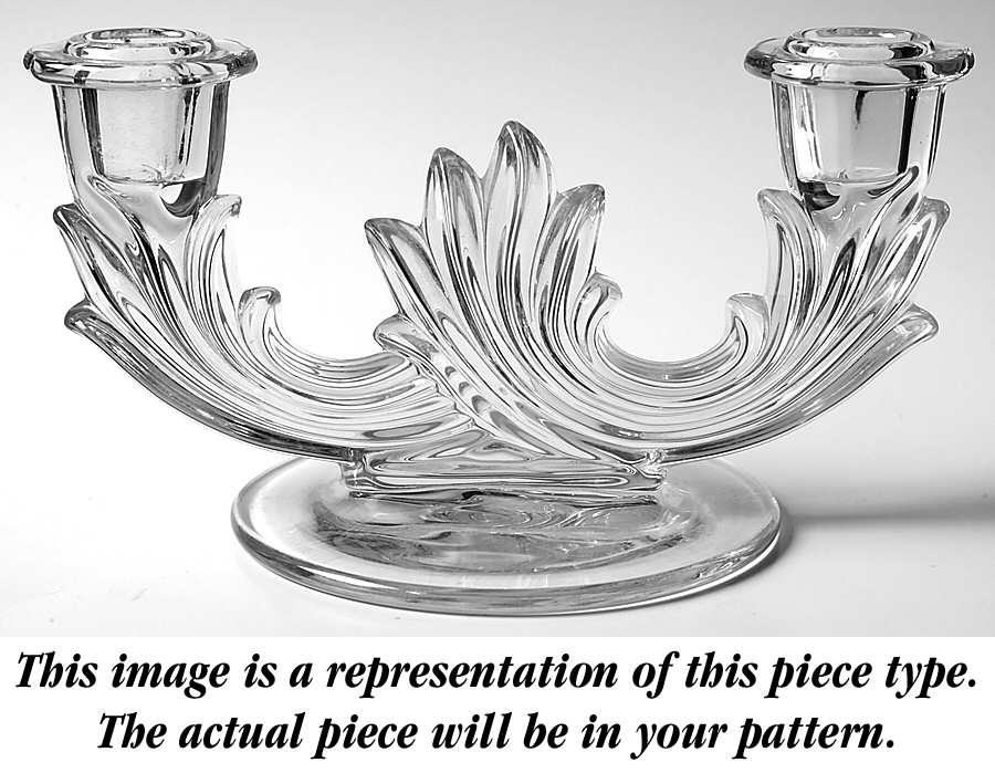 Gold Lace Double Candlestick (Baroque Shape) by Fostoria-1