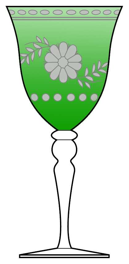 Antique Luster Green Water Goblet by Royal Danube-1
