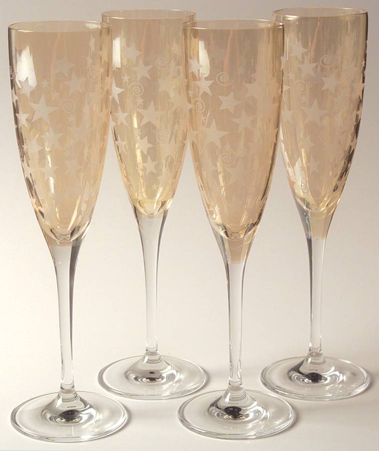 Stars Gold Fluted Champagne by Rogaska-1