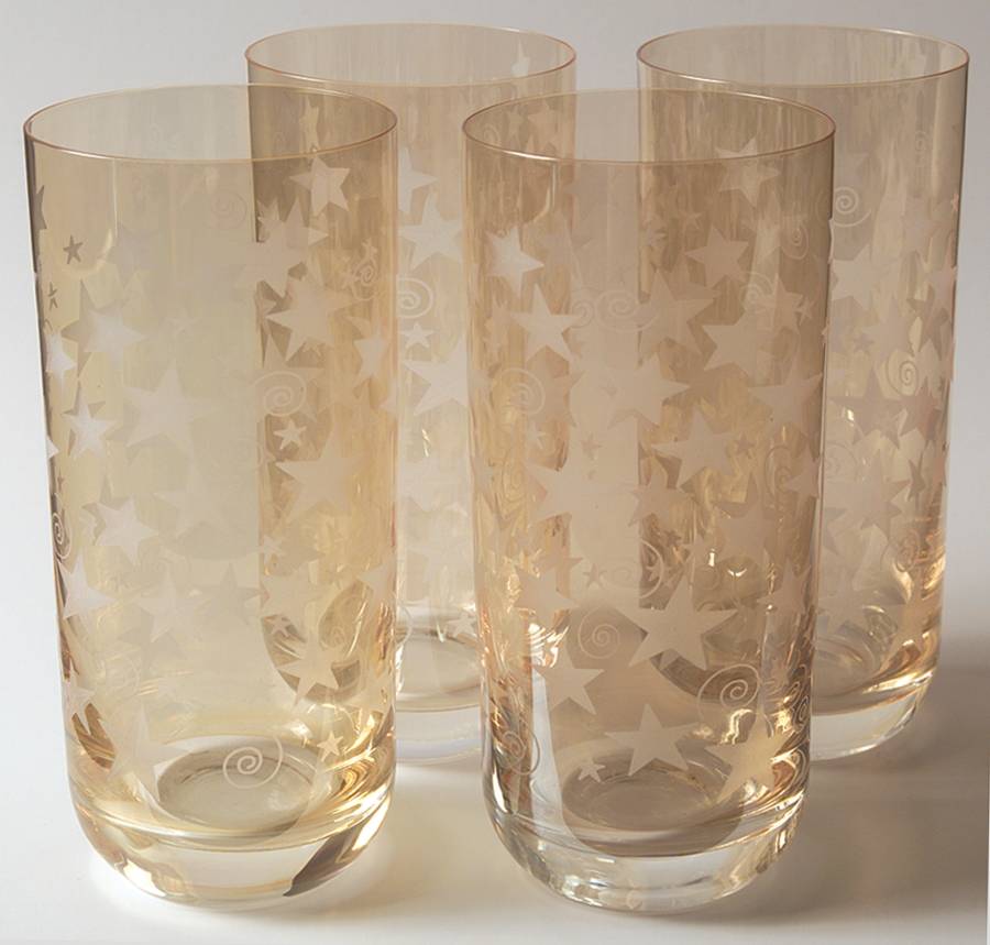 Stars Gold Highball - Set of 4 by Rogaska-1